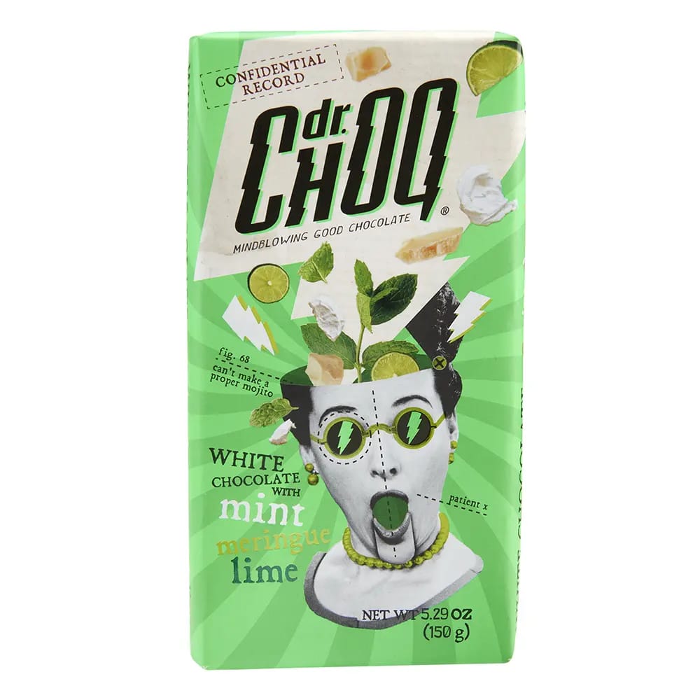 drChoq White Chocolate with Mint Meringue Lime, 5.29 oz