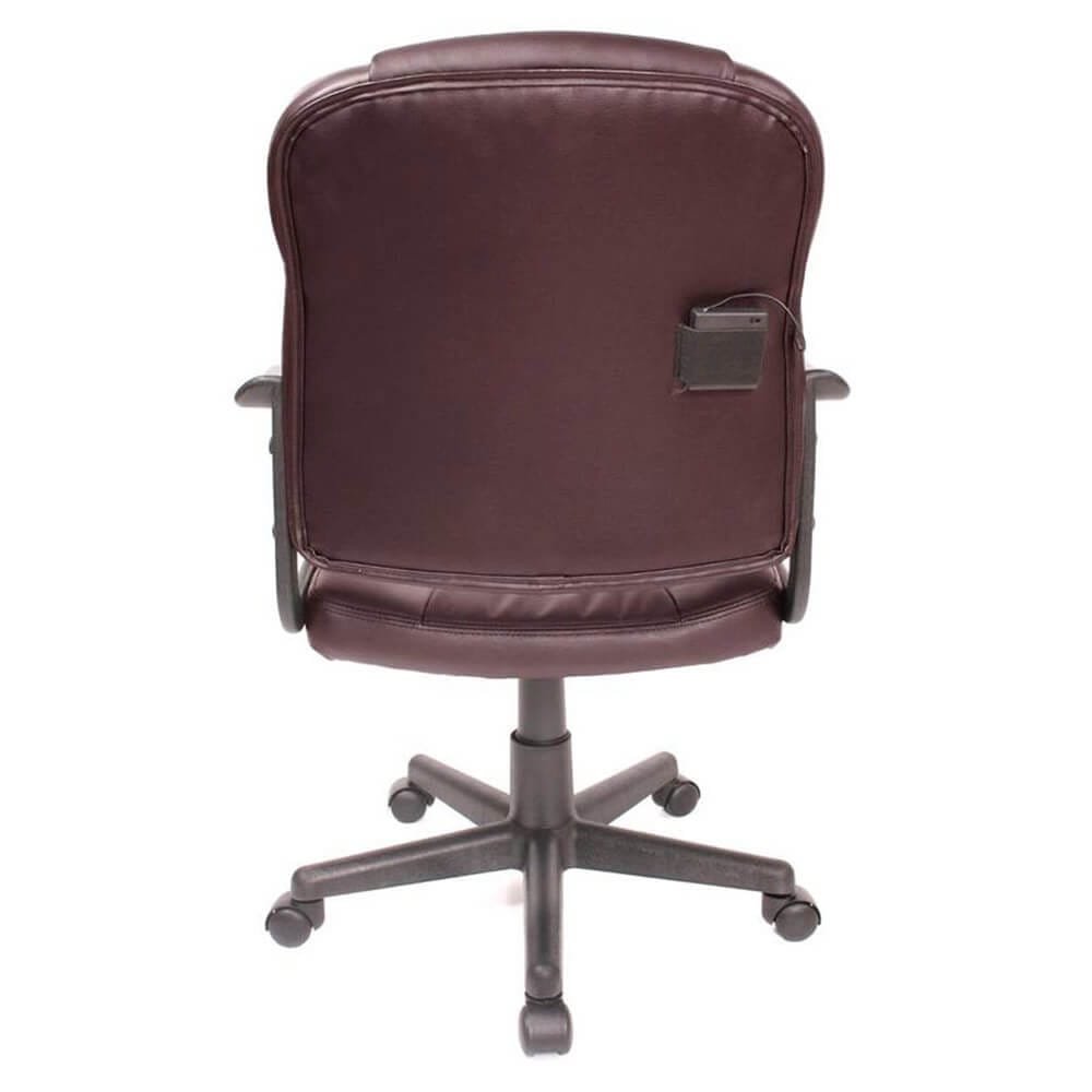 Relaxzen Leather Mid-Back Chair with 2-Motor Massage