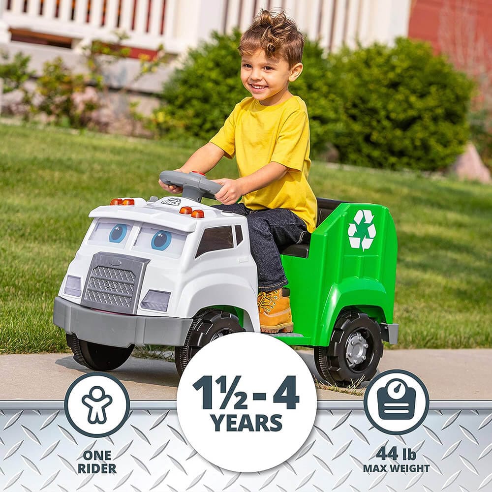 Kid Trax 6V Real Rigs Recycling Truck Interactive Ride-On Toy