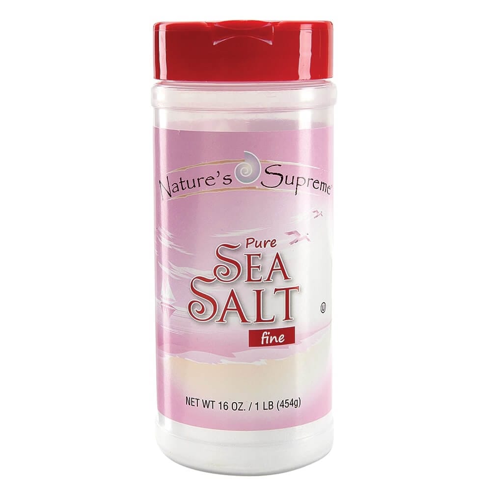 Nature's Supreme Fine Pure Sea Salt, 16 oz