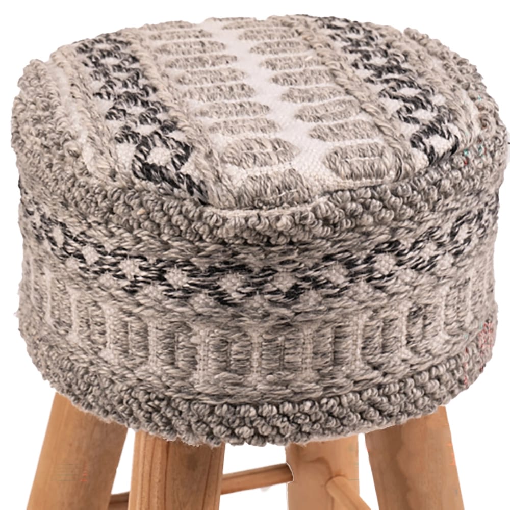 Albany Living 29" Upholstered Patterned Stool, Cream