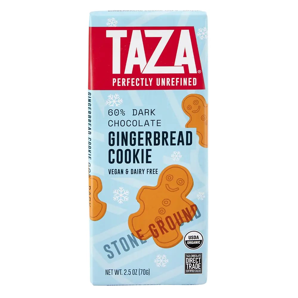 Taza Organic Dark Chocolate with Gingerbread Cookie, 2.5 oz