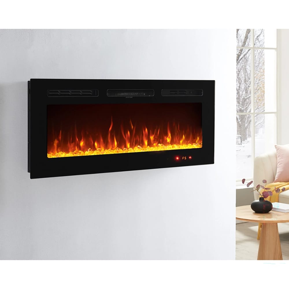 Naomi Home 40" Wall Mounted Electric Fireplace, Black