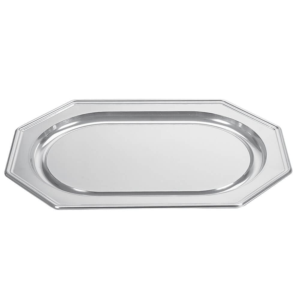 Silver Plastic Serving Plate, 18"