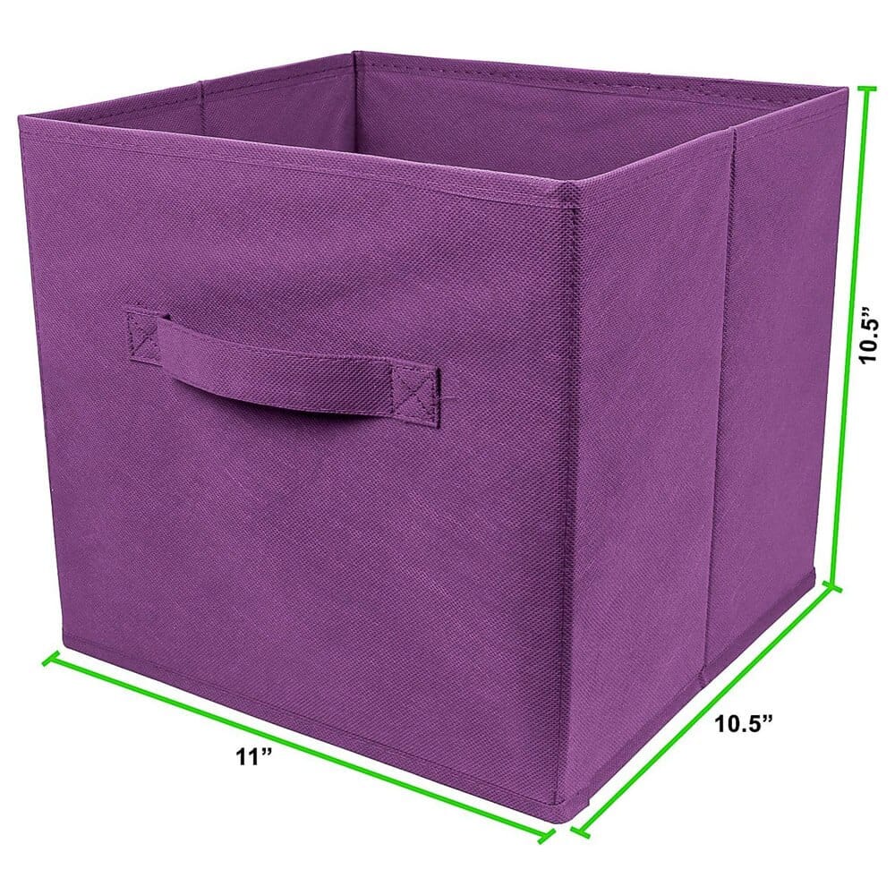 Greenco Foldable Storage Cubes, Set of 6, Purple