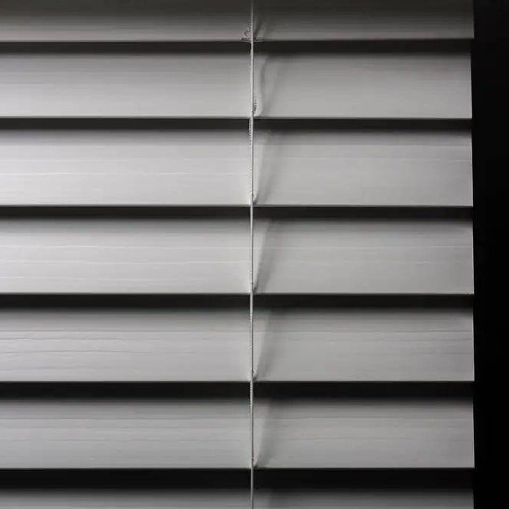 Cordless Premium Faux Wood Blinds with 2.5" Slats, White, 35" x 72"
