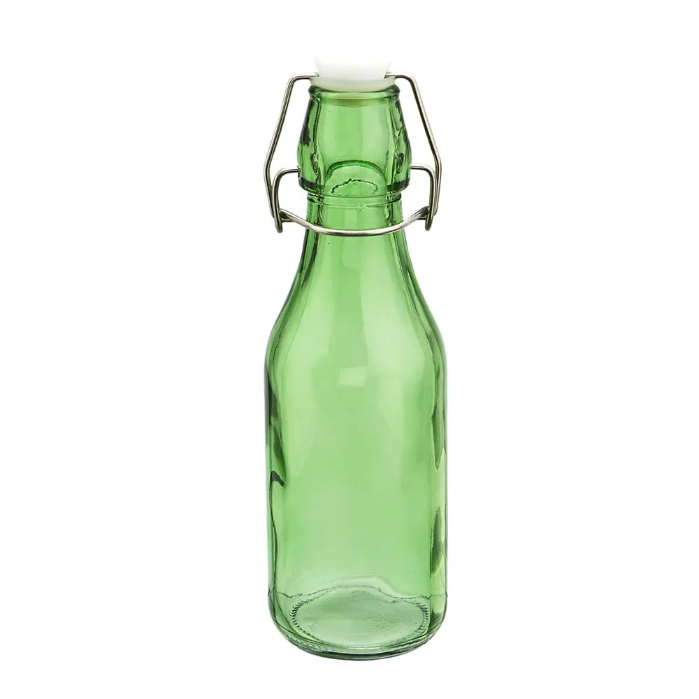 Air Tight Clear Glass Bottle, 9 oz.