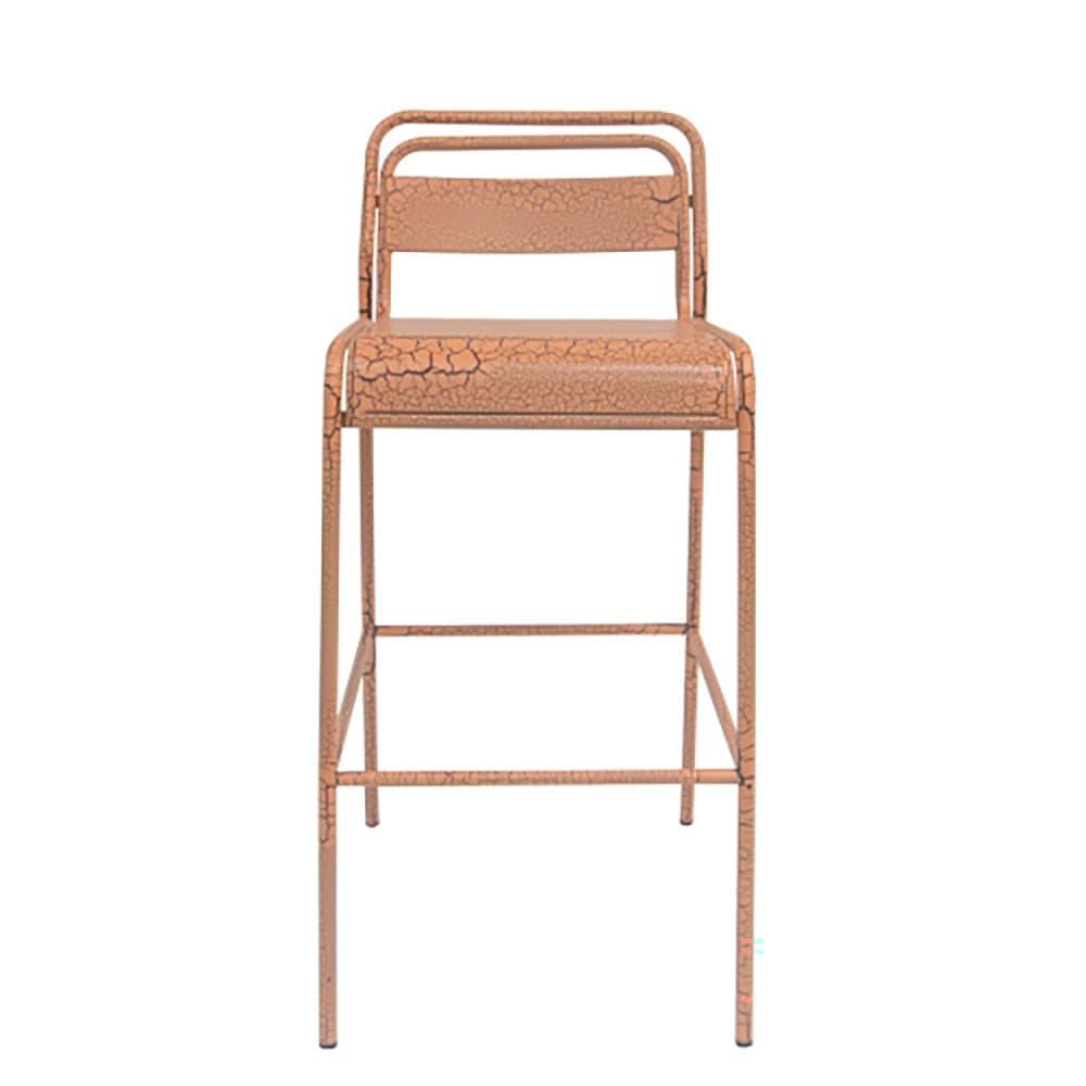 Carmella Stackable Metal Outdoor Bar Stool, Orange, 2 Count