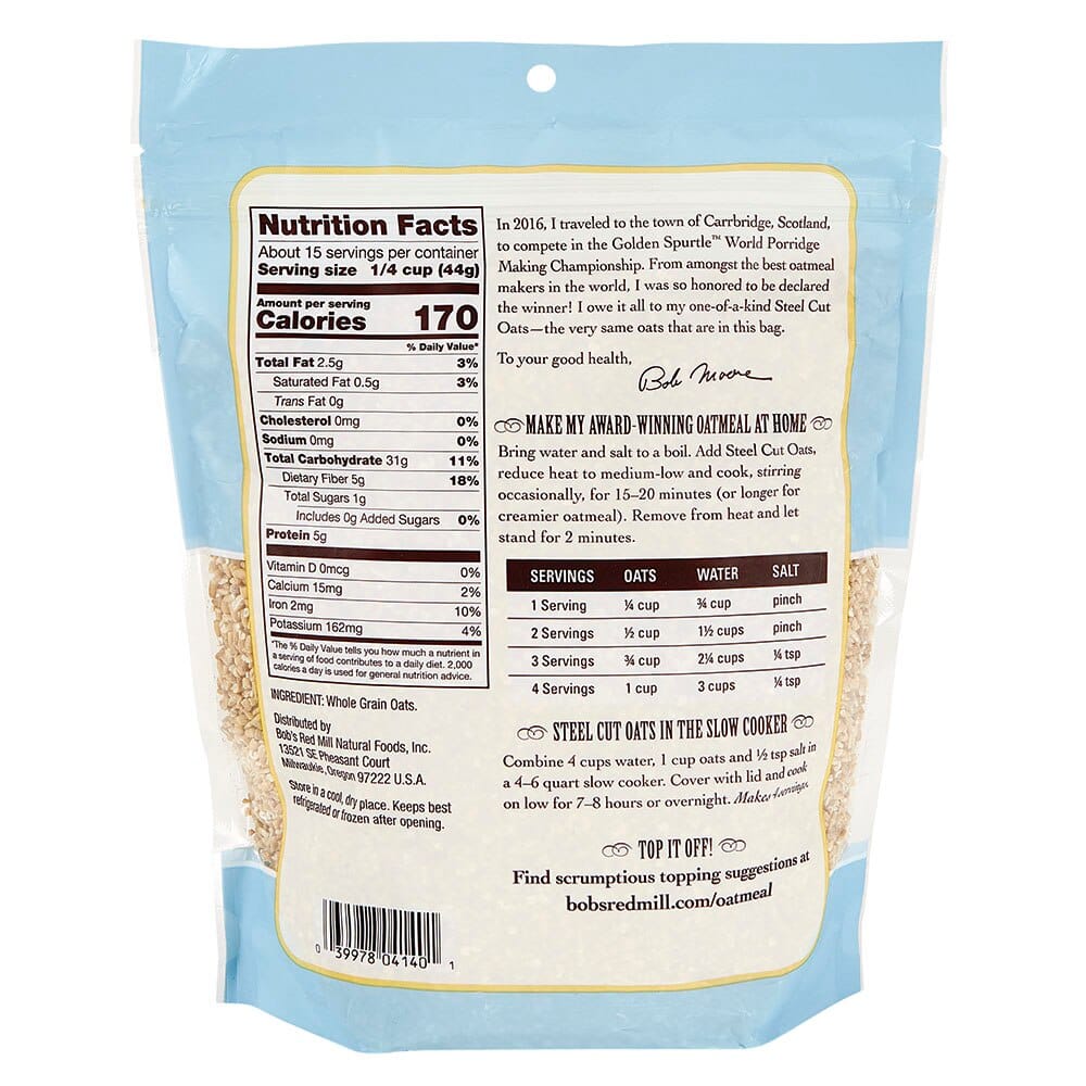 Bob's Red Mill Whole Grain Steel Cut Oats, 24 oz