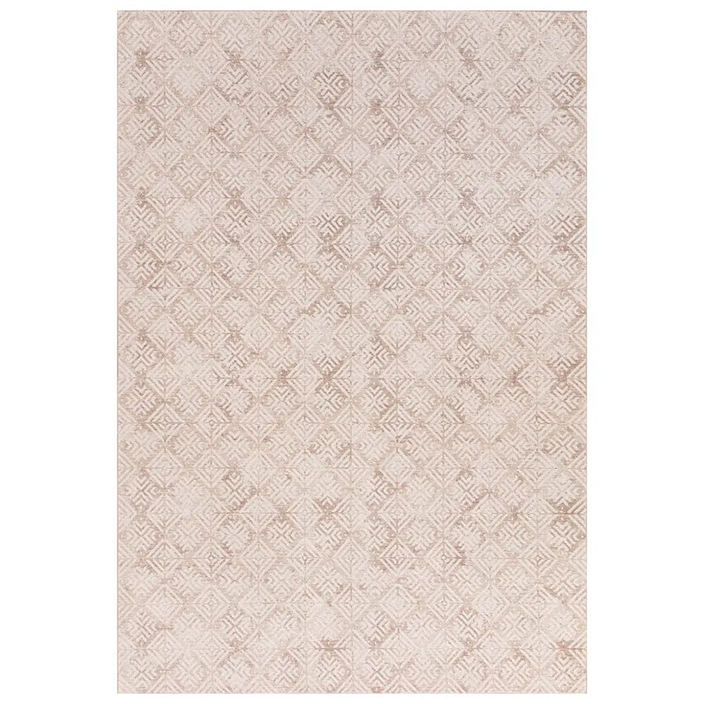 Hazel Collection 9' x 12' Tile Area Rug, Beige & Ivory