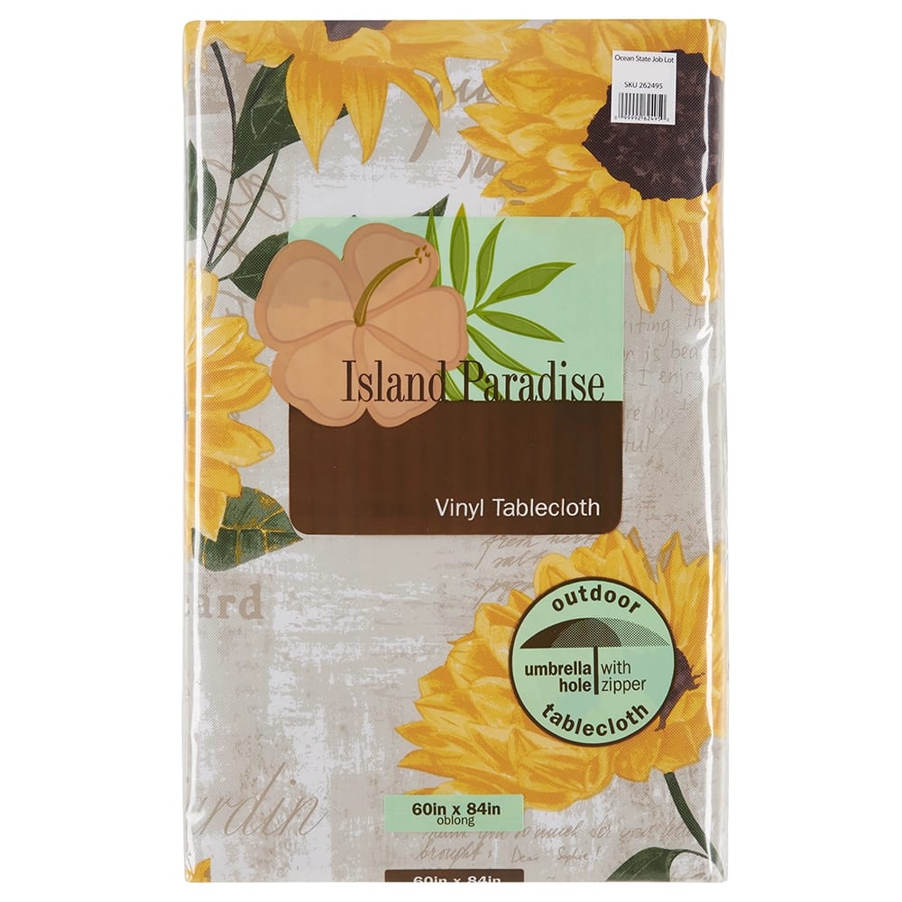 Everyday Zipper Vinyl Tablecloth with Flannel Backing