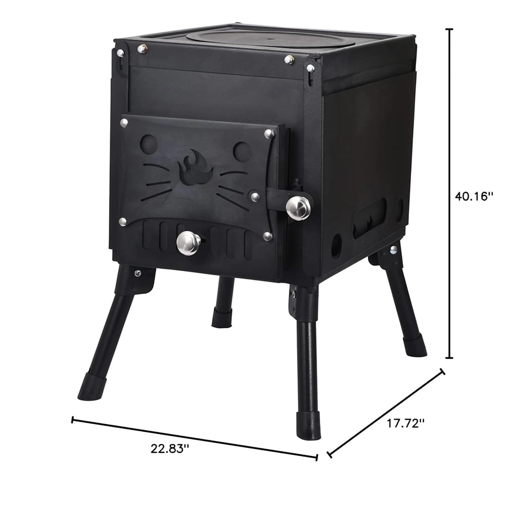 ZoreStar Outdoor Camping Wood Stove, Black