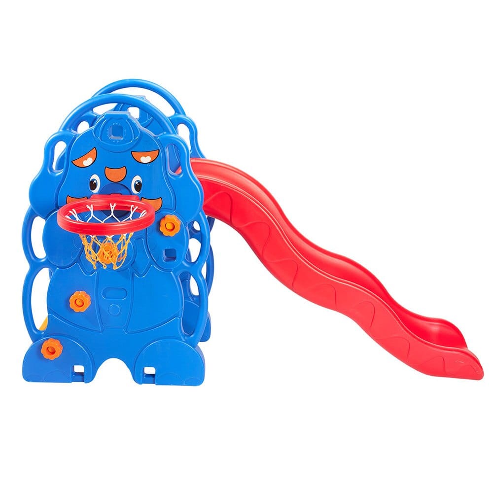 Prextex Kids' Elephant Play Slide with Basketball Hoop