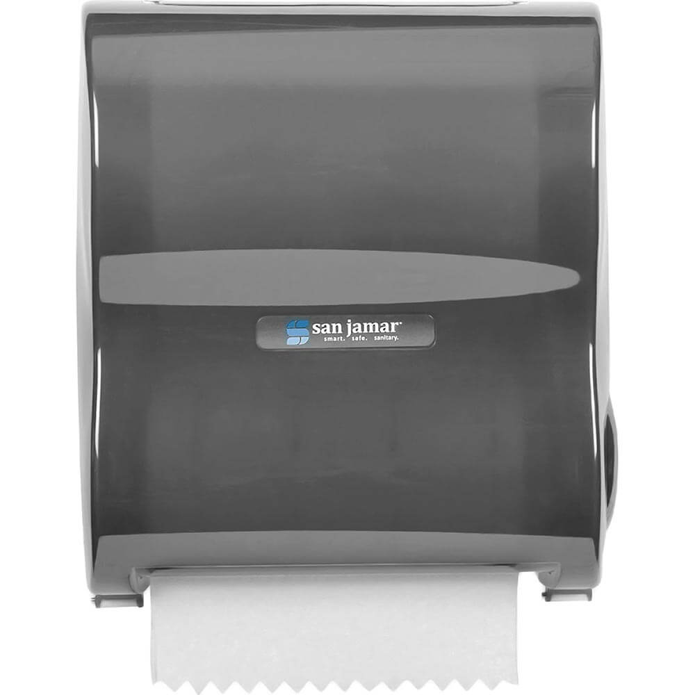 San Jamar 10" Hands-Free Mechanical Roll Paper Towel Dispenser, Black Pearl