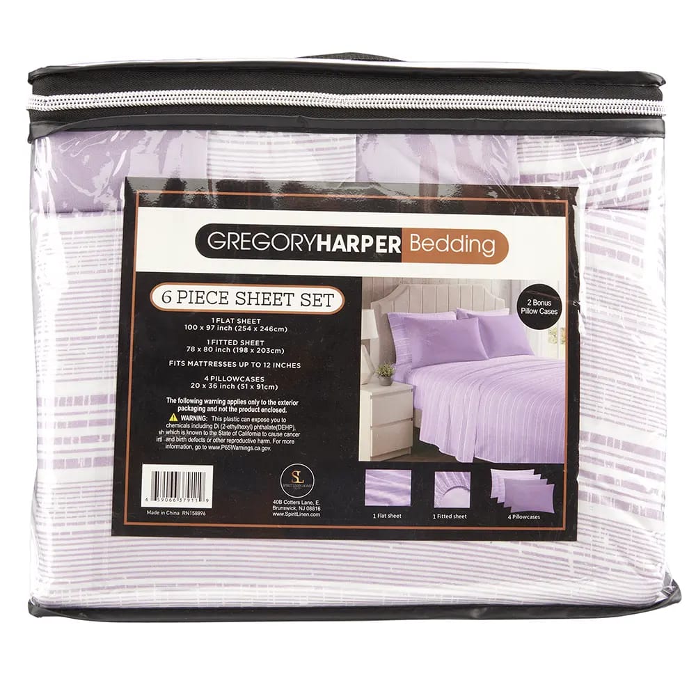 Gregory Harper King Sheet Set, 6 Piece