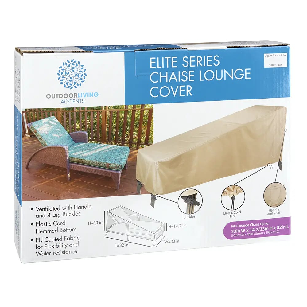 Outdoor Living Elite Series Chaise Lounge Cover, 82" x 33" x 33"