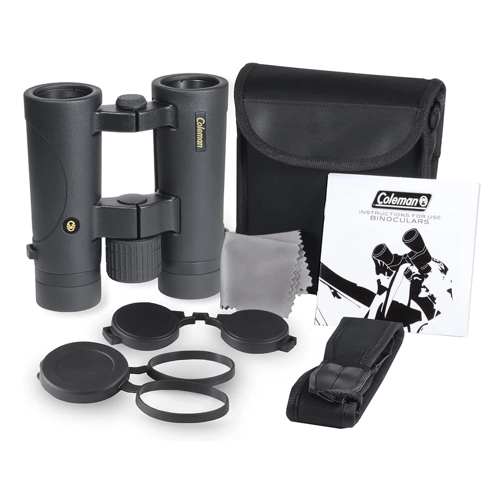 Coleman 10x34 HD Phase Coated Open Bridge Roof Porro Prism Binoculars, Black