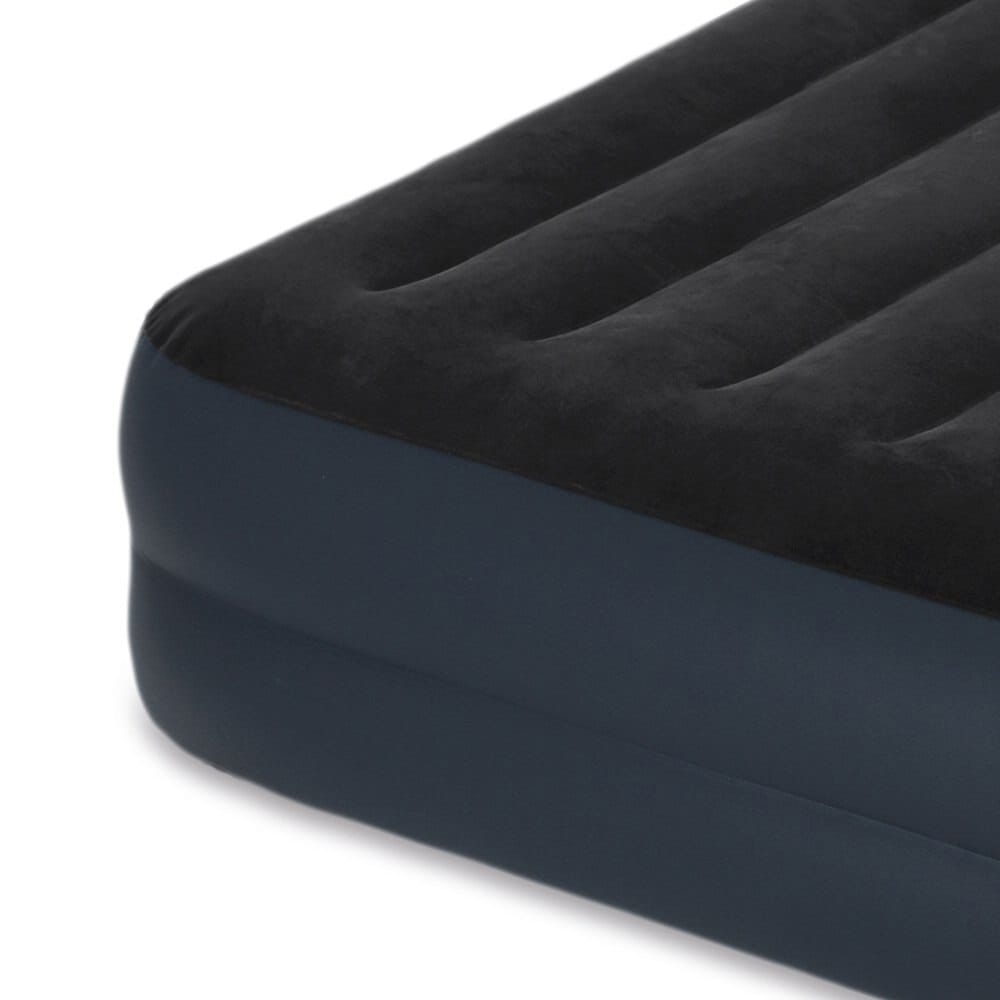 Intex Queen Dura Beam Pillow Rest Raised Air Mattress with Internal Pump