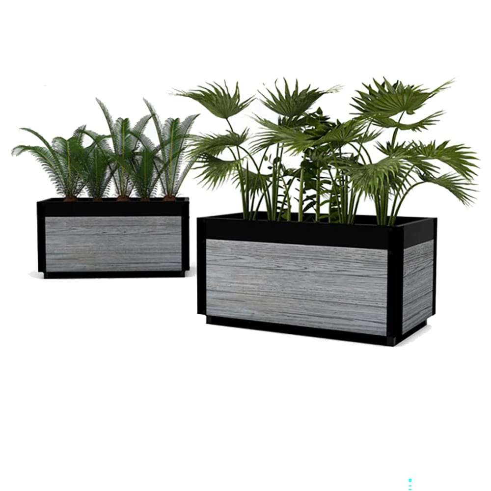 Vita Delta 30" Planter, Gray, Set of 2