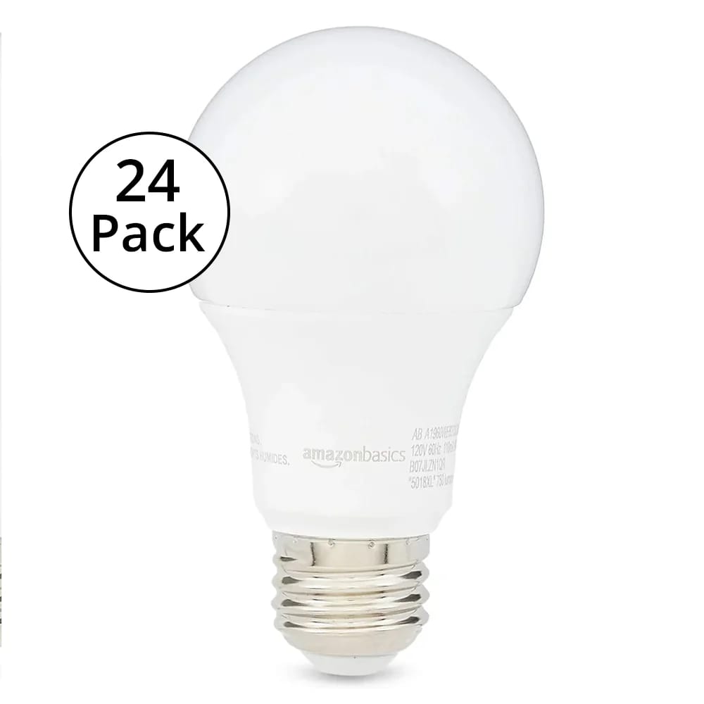 Dimmable Soft White A19 LED Light Bulbs, 60W EQL, 24 Pack