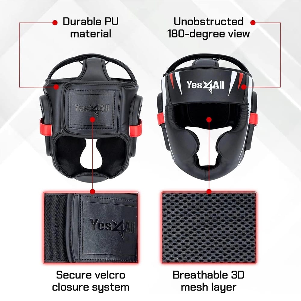 Yes4All Extreme Full Face Adjustable Boxing Headgear, Large