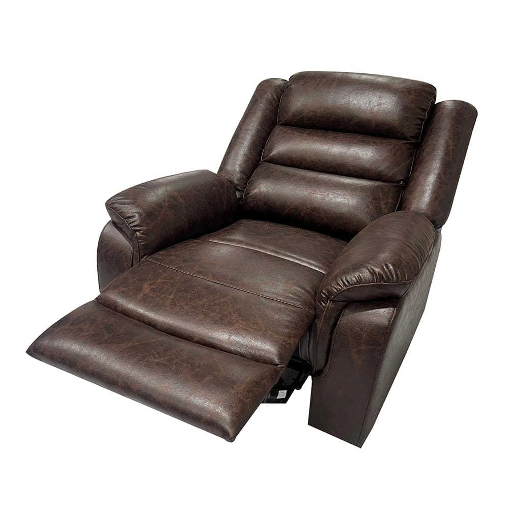 Manual Faux Leather Recliner Chair, Brown