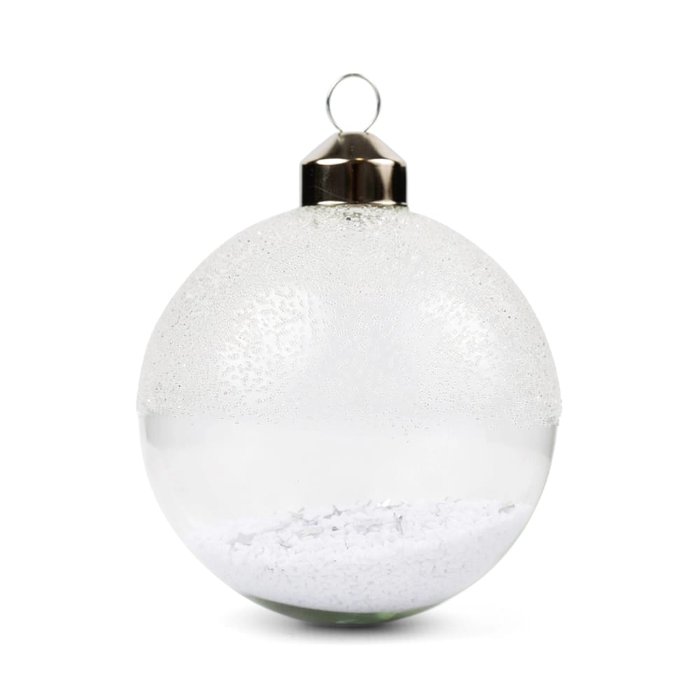 Famous Brand Crystal Christmas Glass Ornament Set, 12 Pack