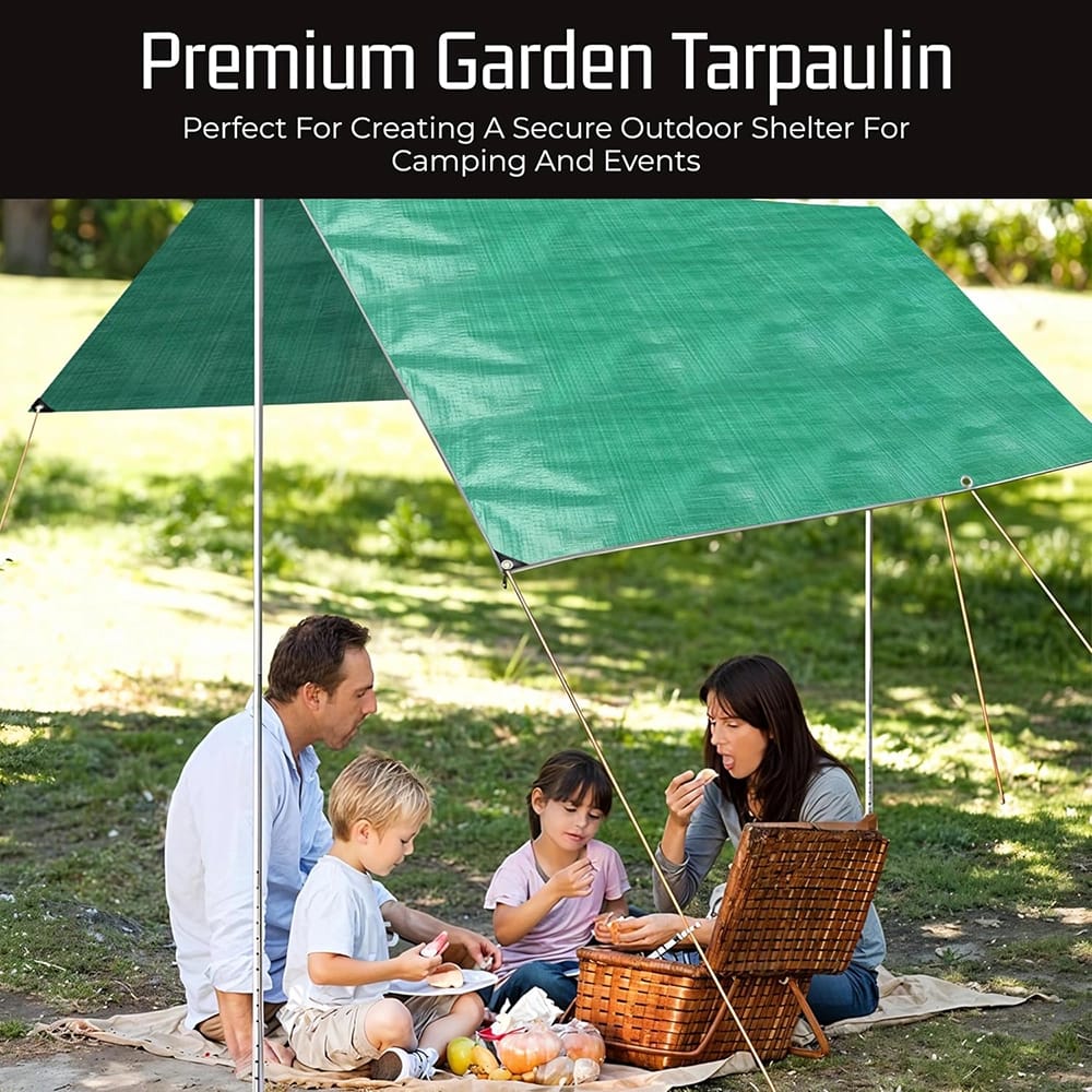 Bolt Dropper Large Weatherproof Outdoor Tarp, 9.8' x 11.8', Green