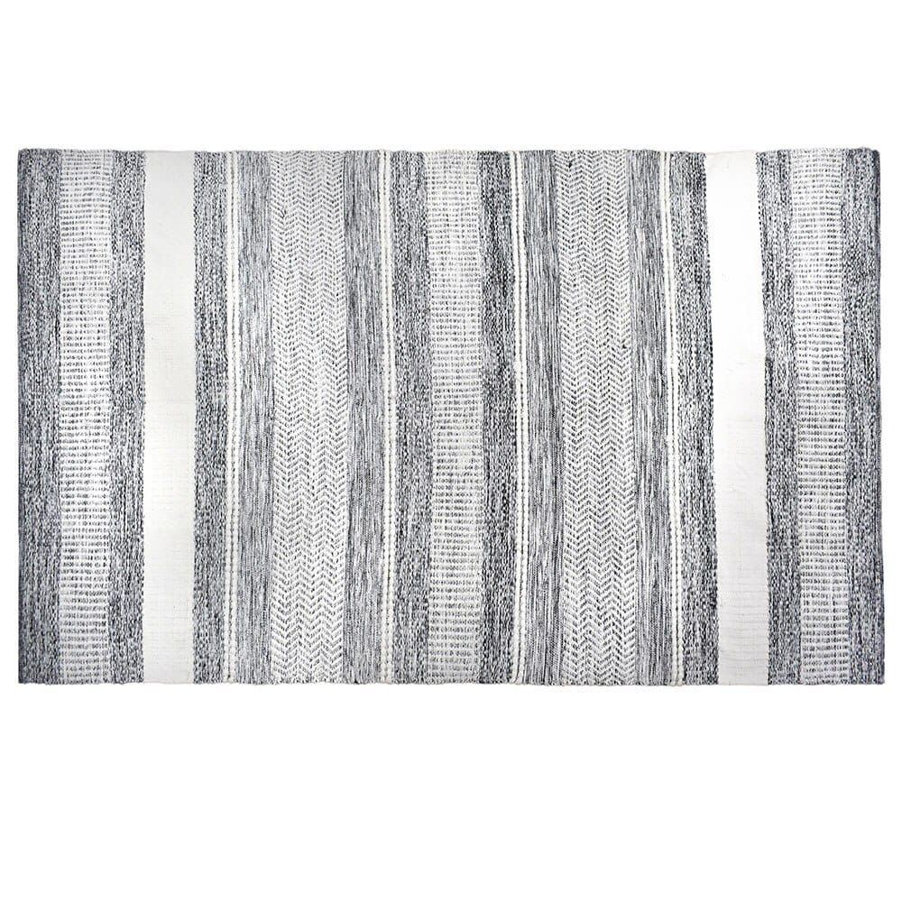 Handwoven 5' x 8' Cotton Melange Area Rug with Non-Skid Backing