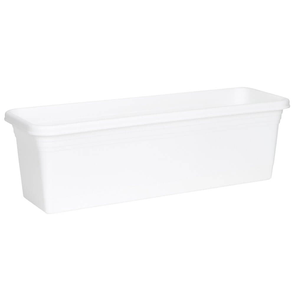 RUGG White Window Box Planter with Saucer, 24"