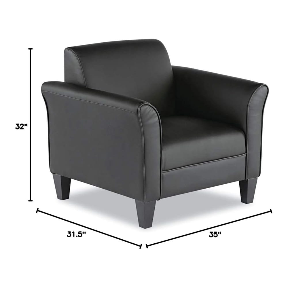 Alera Reception Lounge Series Club Chair, Black