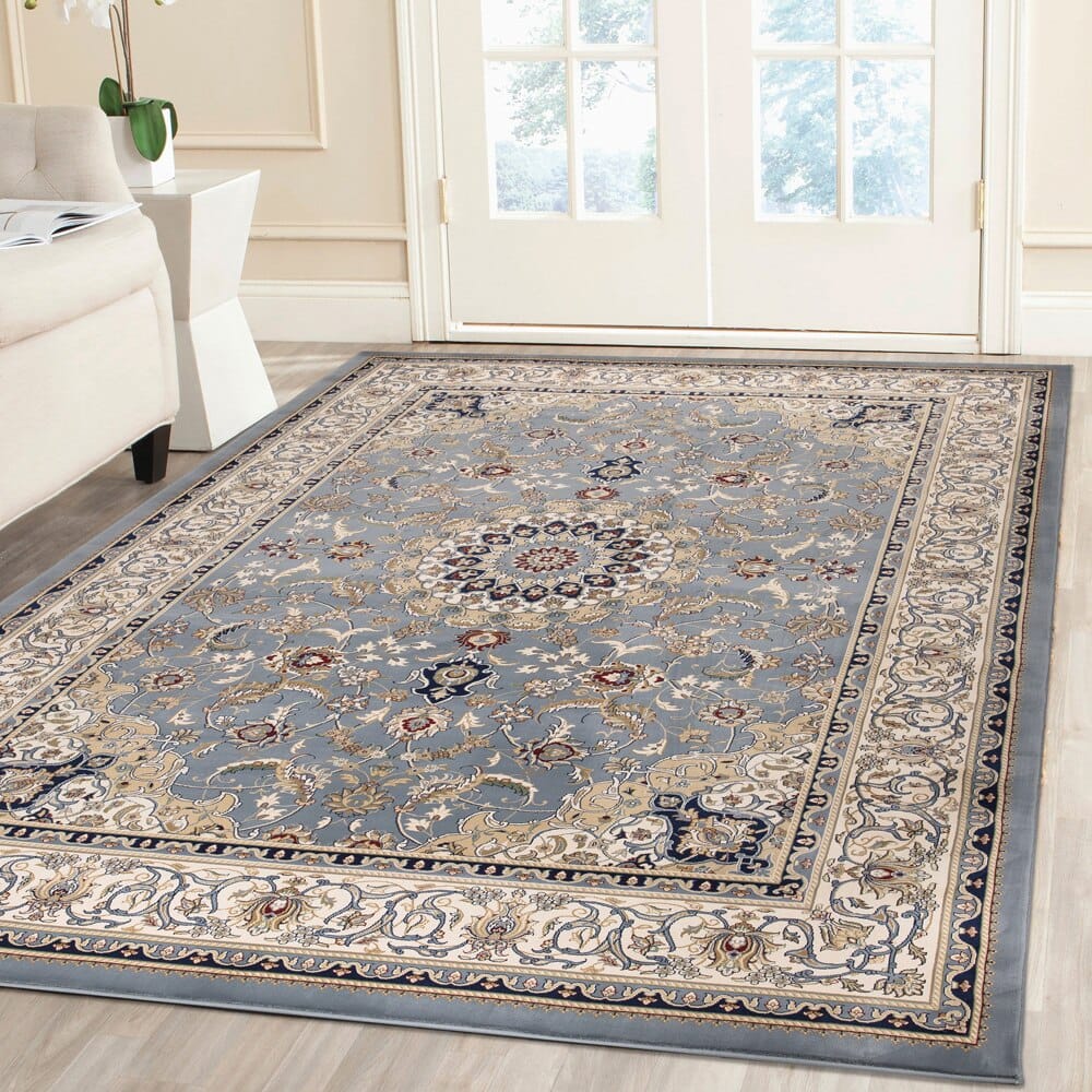 Newbury Area Rug, 10'10" x 15', Jamila Blue/Ivory