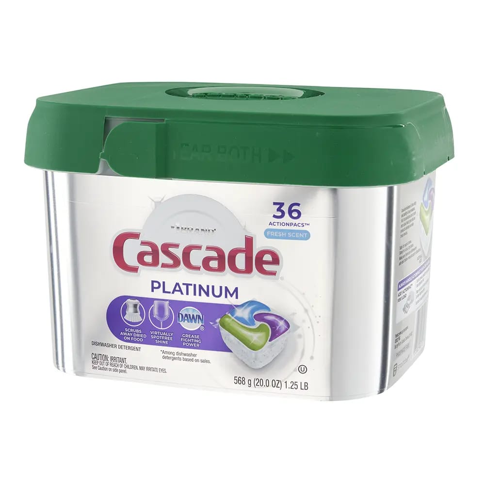 Cascade Platinum Fresh Scent Actionpacs Dishwasher Detergent, 36 Count