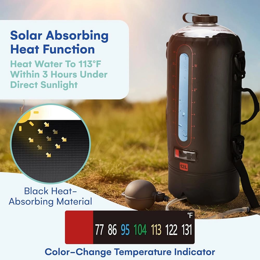 HappyPo Portable Camping Shower, Black