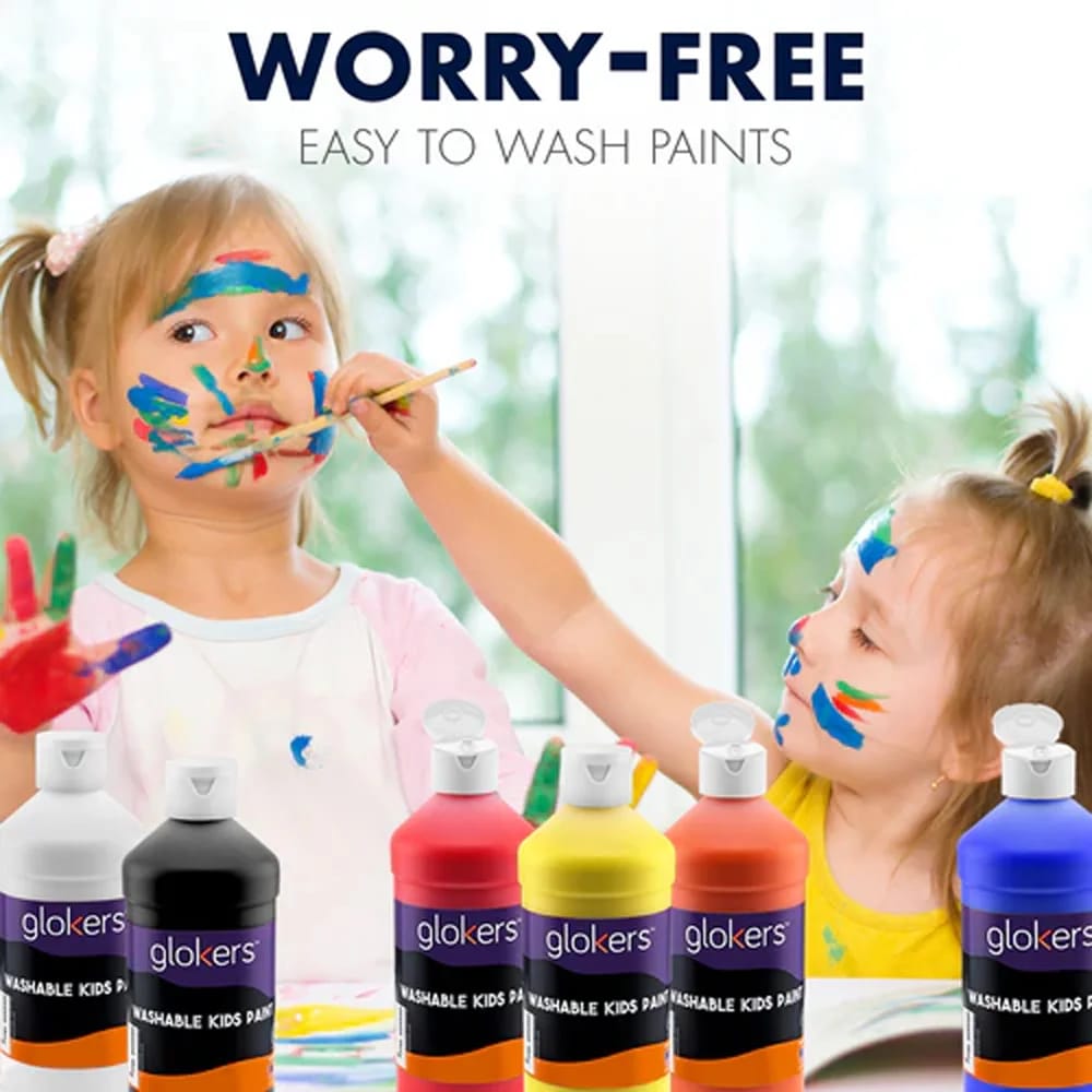 Glokers Washable Kids Paints, 8 Colors