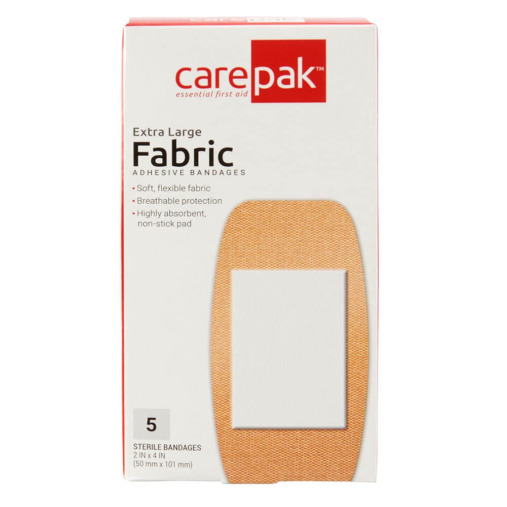 carepak Extra Large Fabric Adhesive Bandages, 5 Count