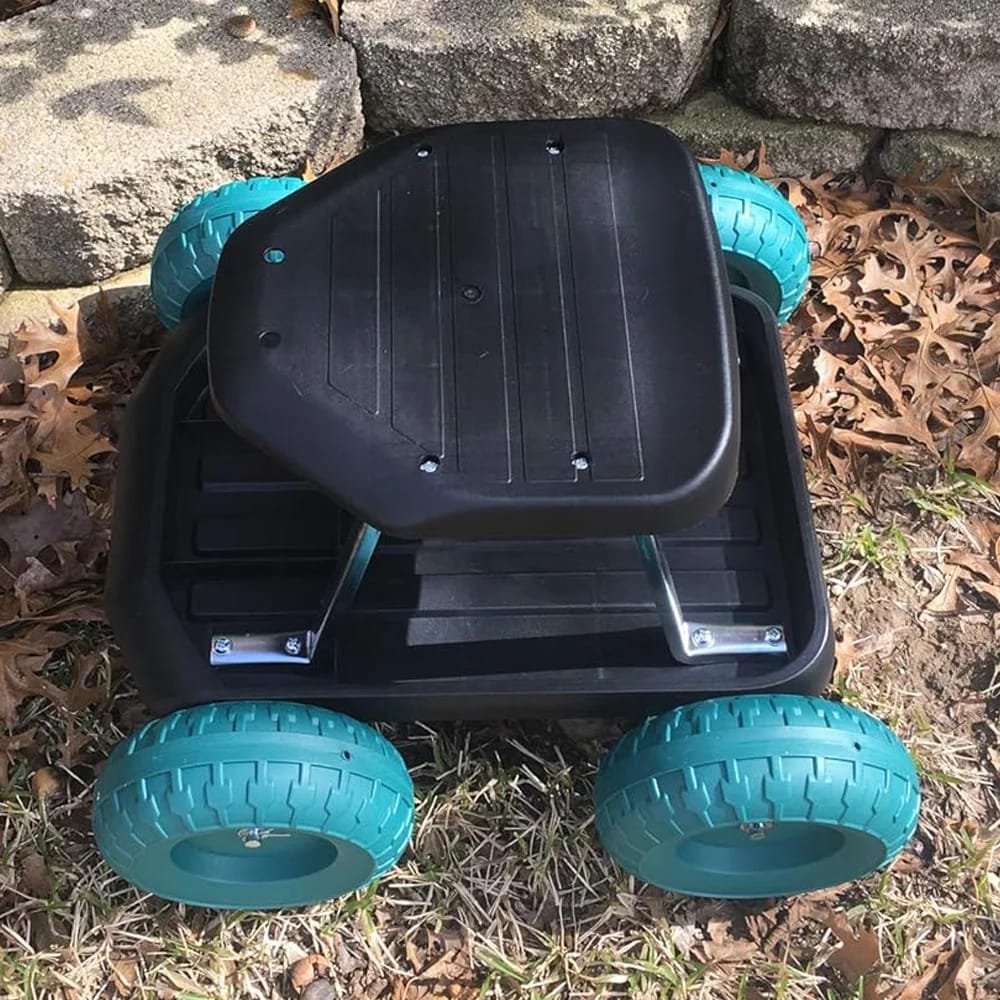 Garden Rolling Work Seat, Black/Blue