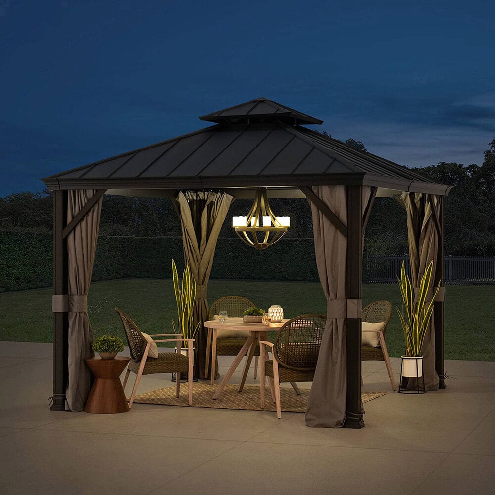 Monroe 10' x 10' Aluminum 2-Tier Hardtop Gazebo