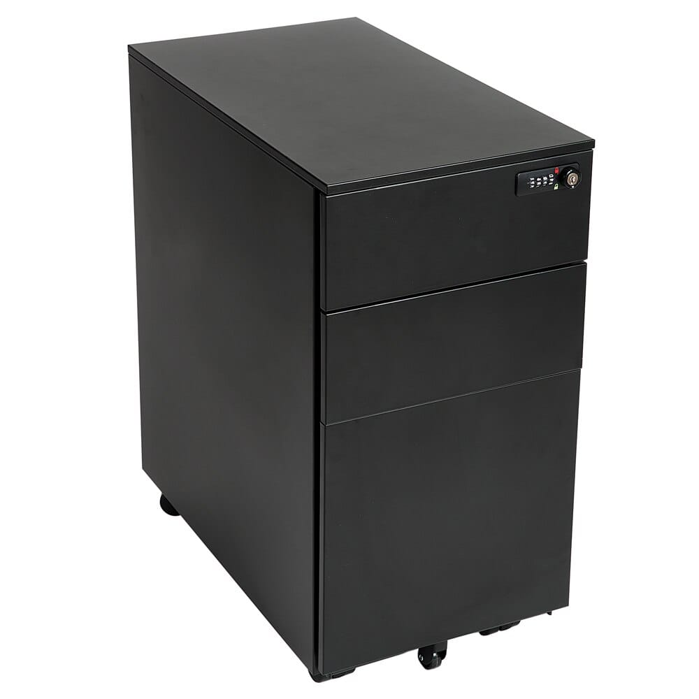 3-Drawer Steel Pedestal Filing Cabinet with Combination Lock