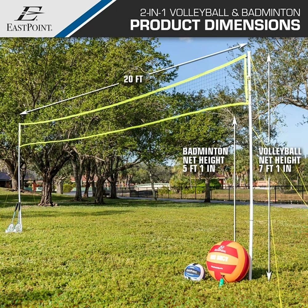 EastPoint Sports Volleyball and Badminton Combo Set