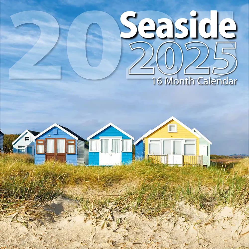 2025 Seaside Themed 16 Month Wall Calendar, 12"