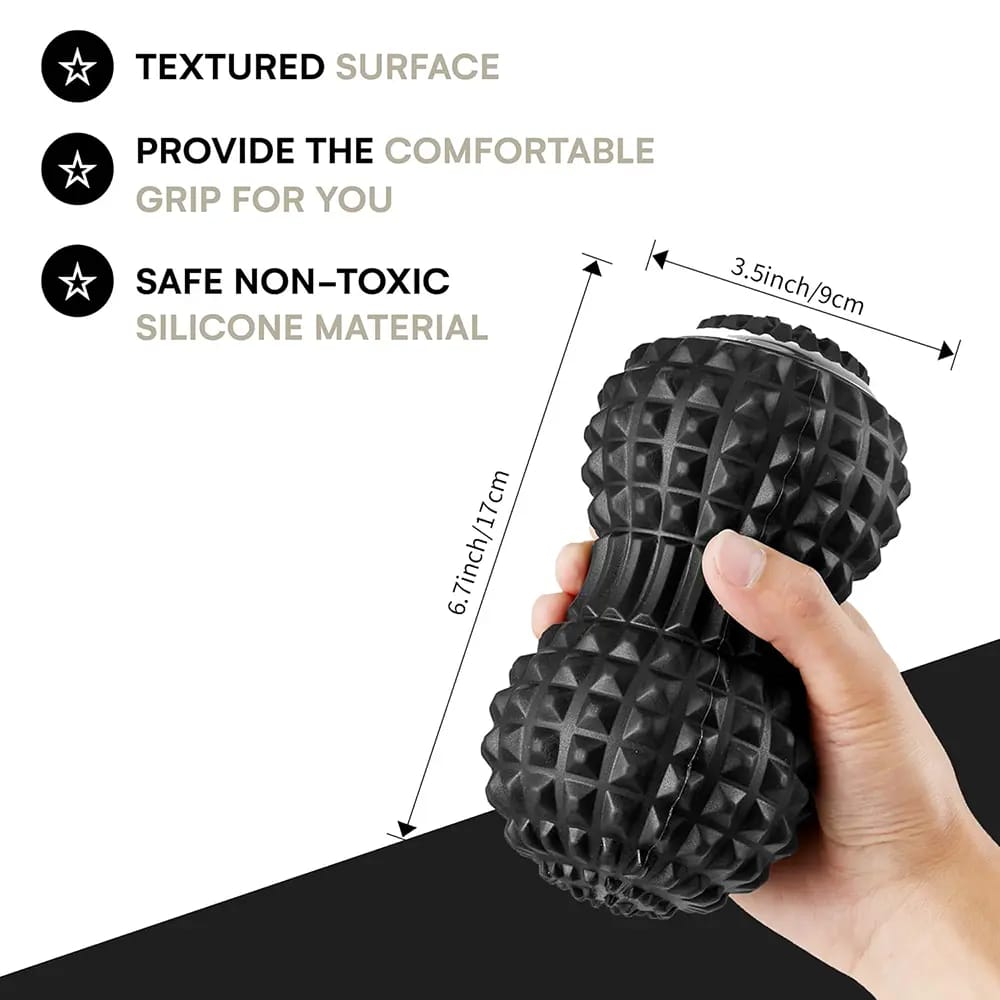 POWRX Rechargeable Vibrating Massage Roller, Black