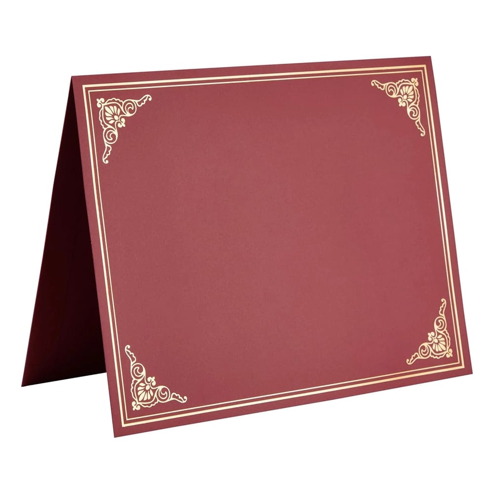 Best Paper Greetings Certificate Holders, Burgundy, 12 Pack