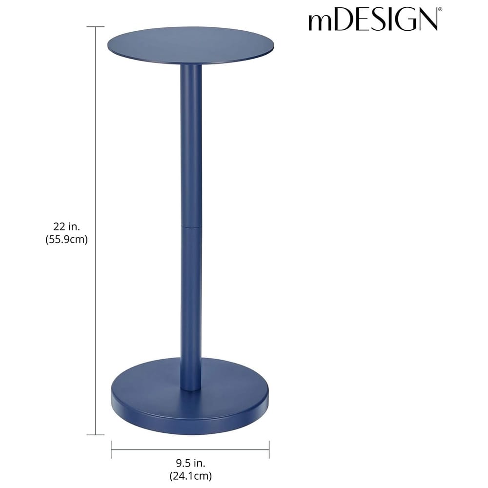 mDesign Round Accent Drink Table, Cobalt