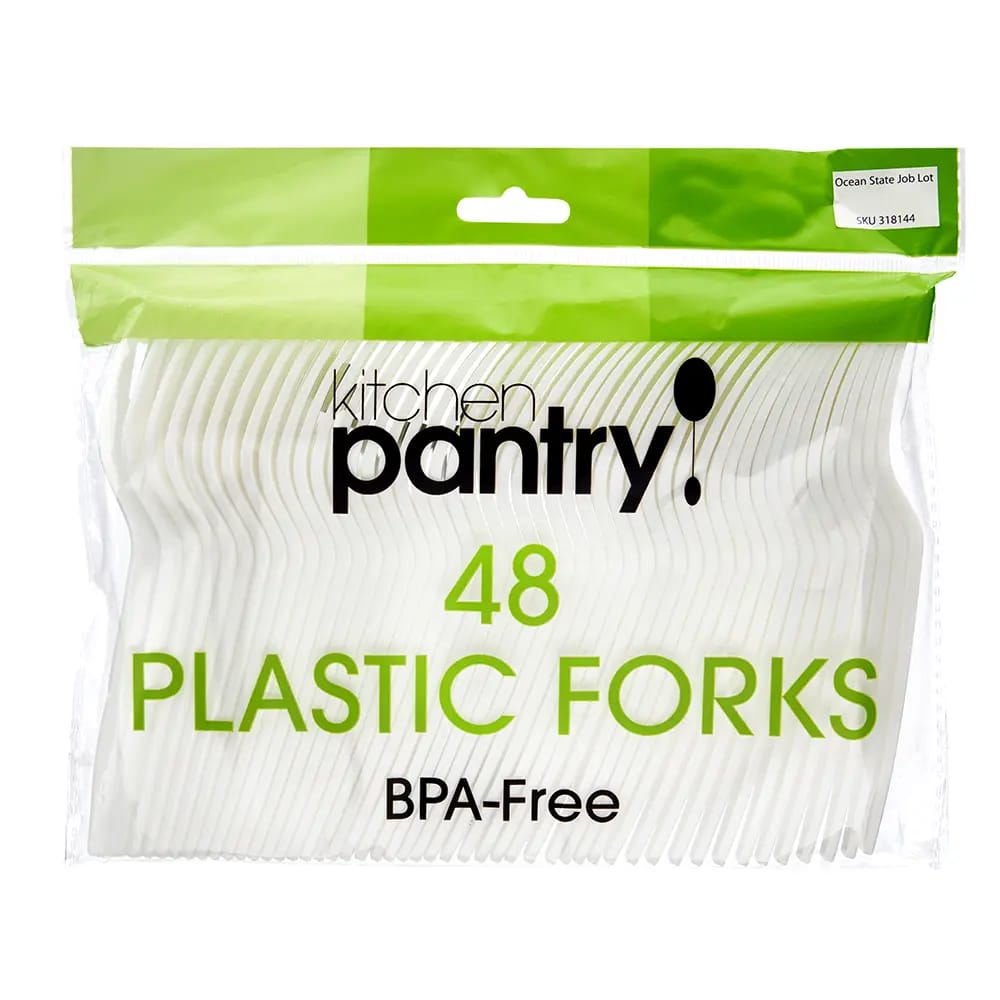 Kitchen Pantry Plastic Forks, 48 Count