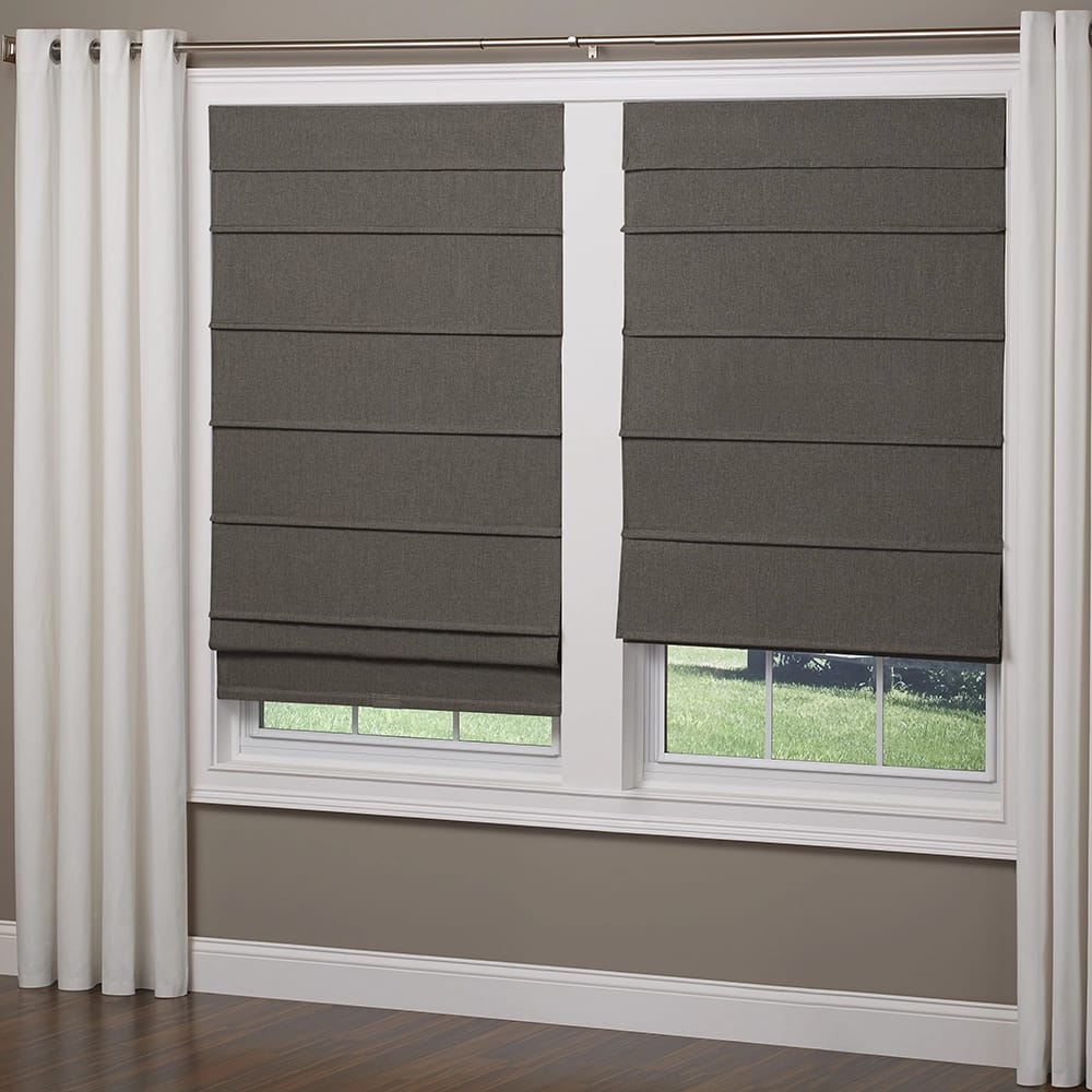 Cordless Textured Fabric Classic Roman Shade, Taupe, 36" x 64"