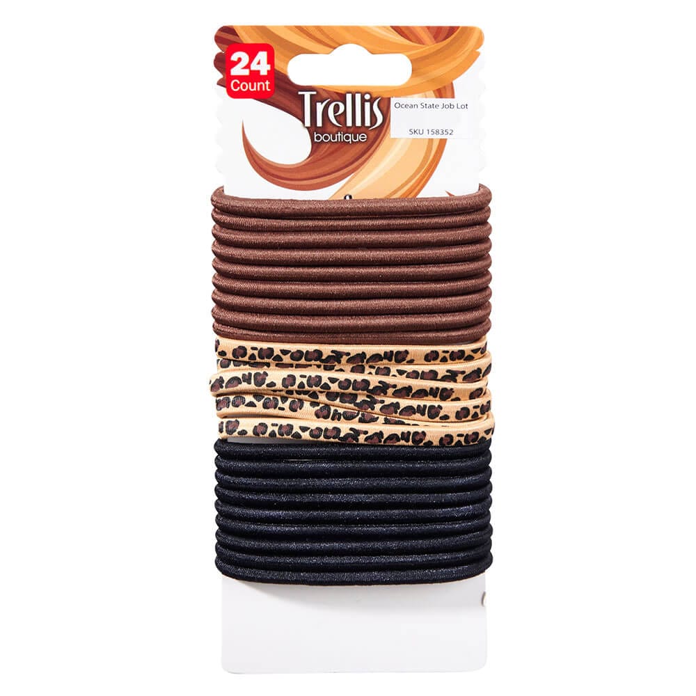 Trellis Boutique Assorted Hair Elastics, 24 Count