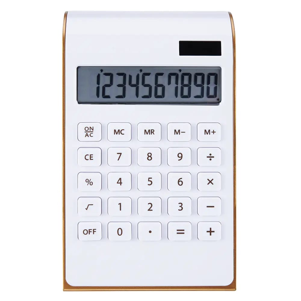 School Supplies Solar Powered 10-Digit Slim Desktop Calculator with Battery for Backup