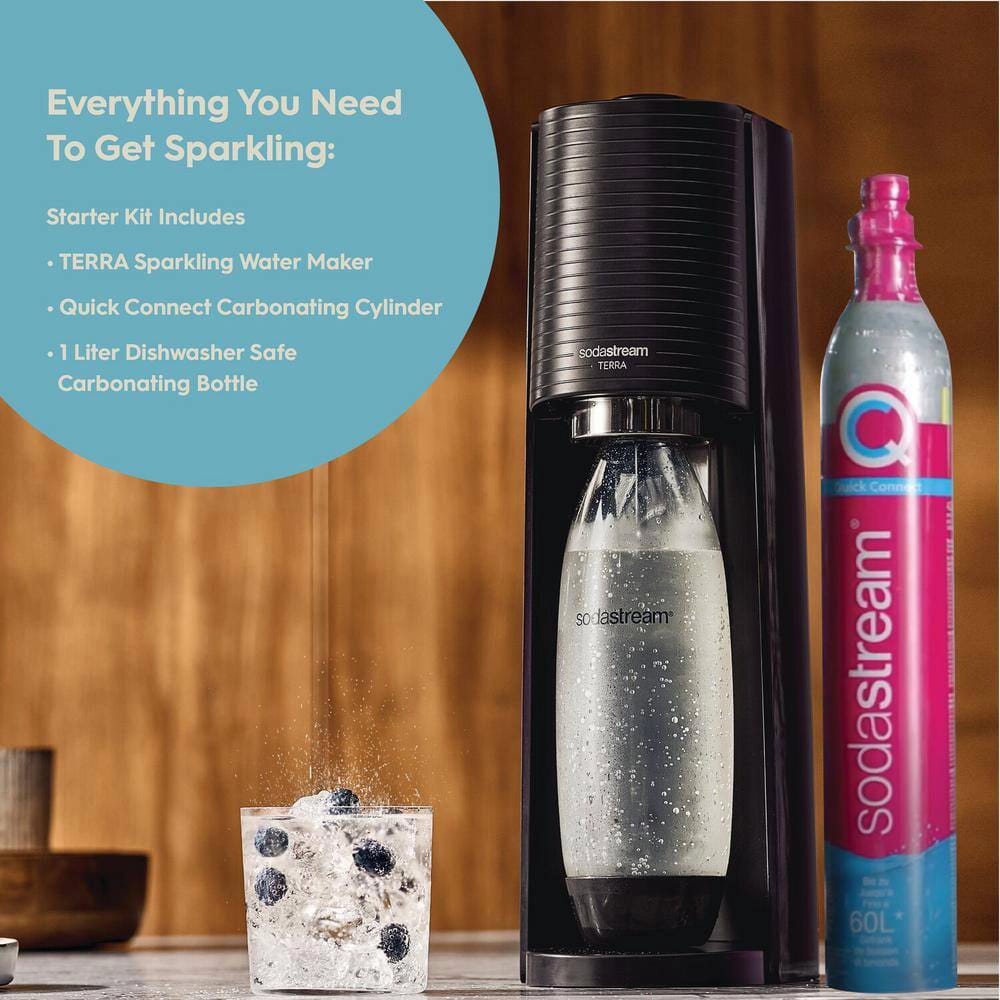 SodaStream Terra Soda Machine and Sparkling Water Maker Kit, Black