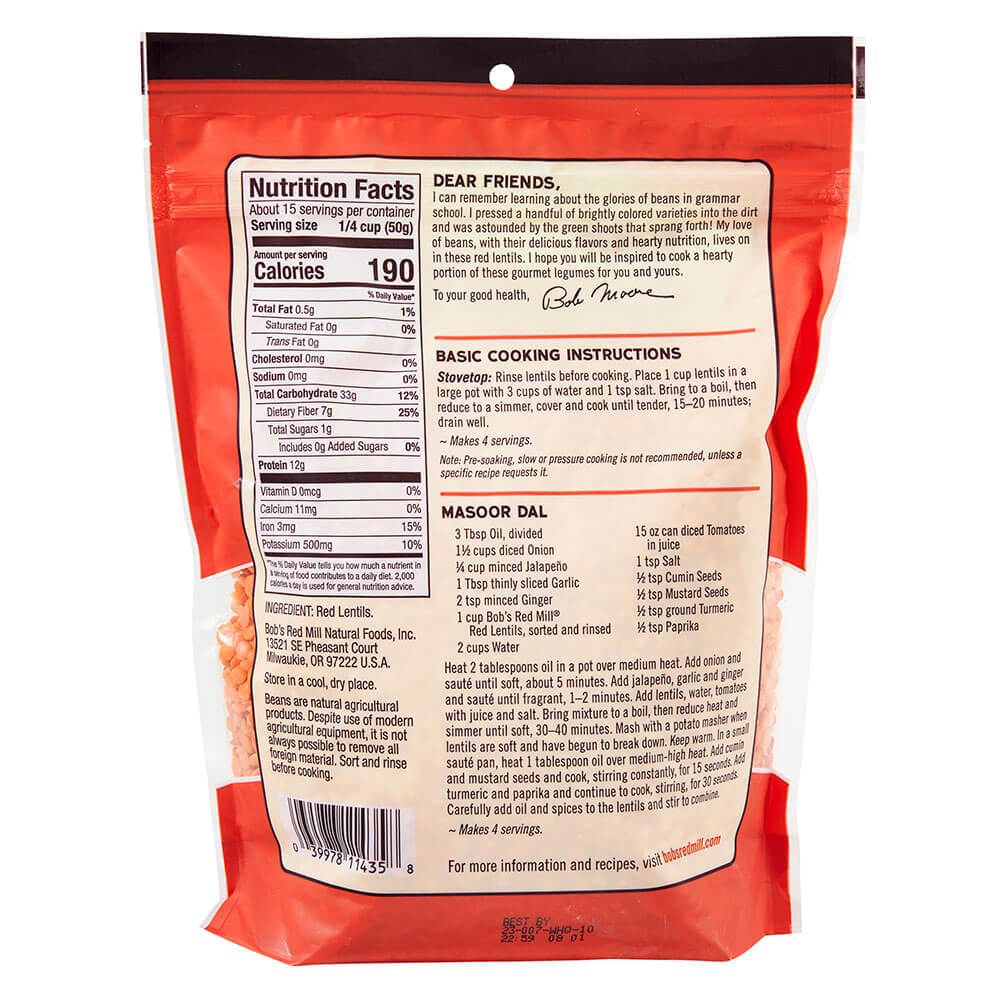 Bob's Red Mill Red Lentils, 27 oz